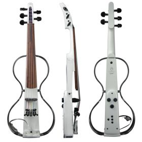 Violino Elétrico Aurora Silhouette 5 Cordas branco com LED